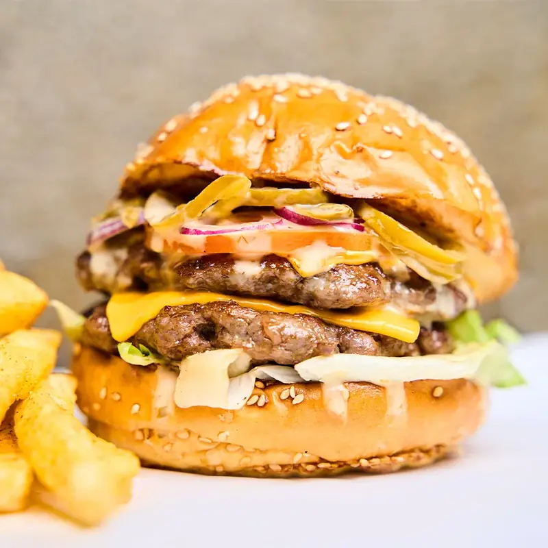 The Blazing Grill burger